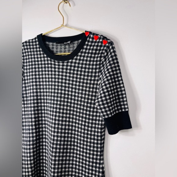 Love Moschino Red Heart Buttons Vichy Print Short Sleeve Dress - Picture 6 of 11